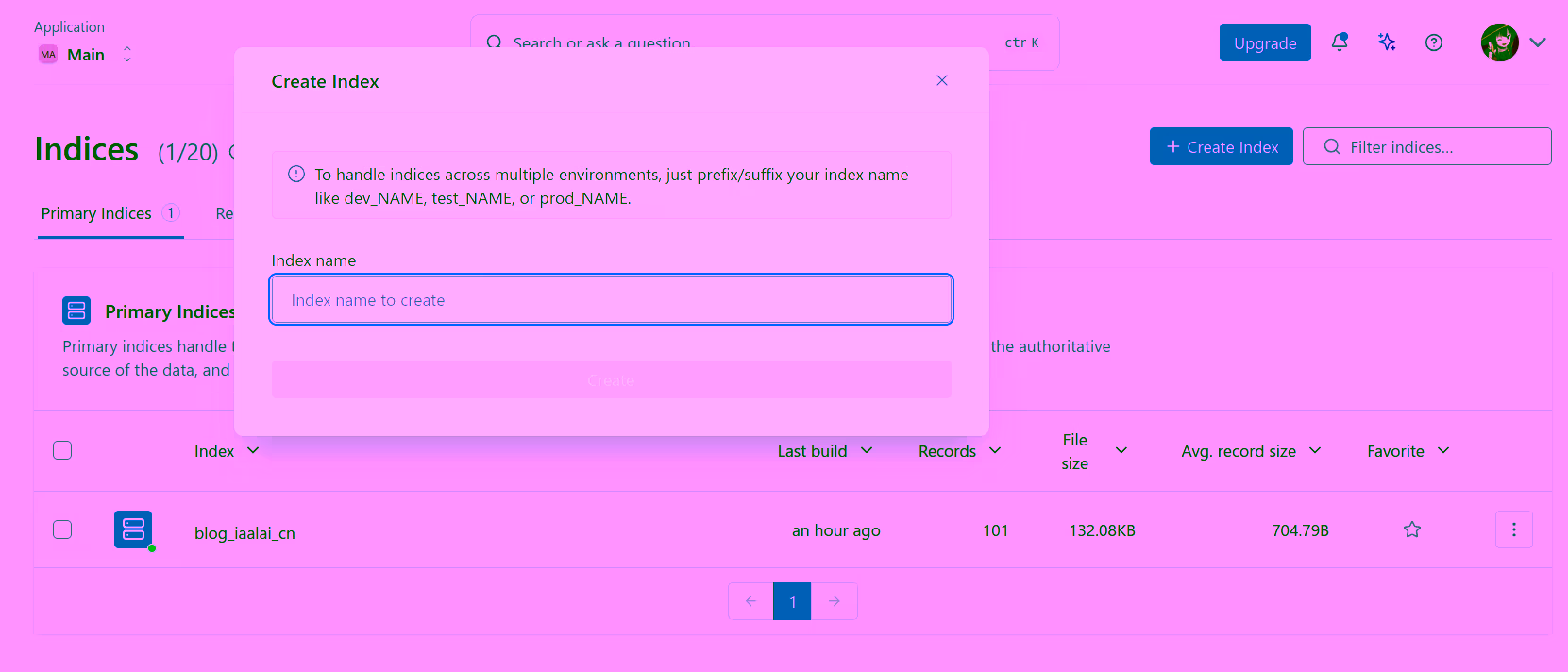 createIndex